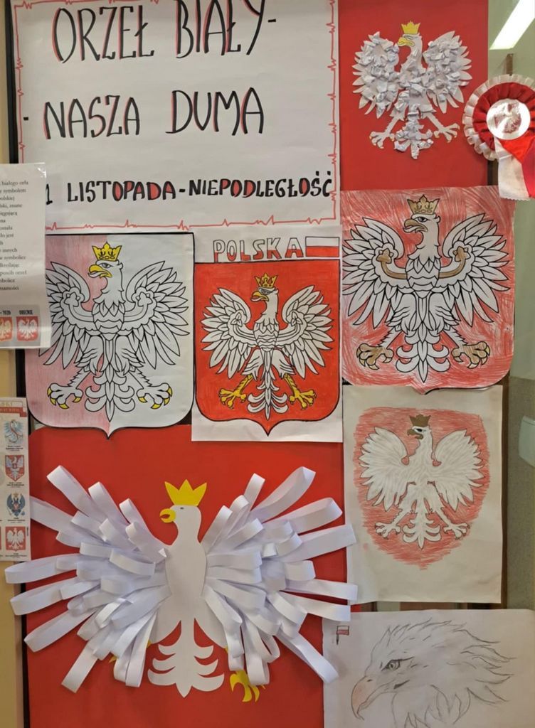 prace plastyczne przedstawiające polskie godło