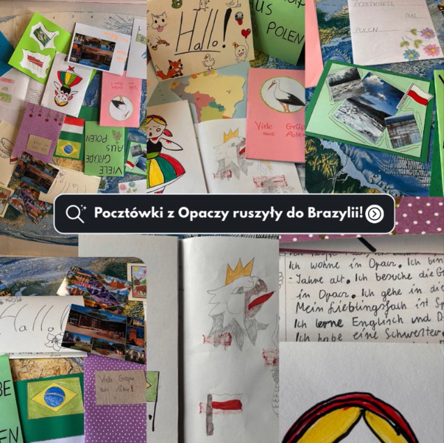 pocztówki wykonane przez uczniów